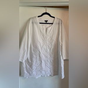 Talbots White Blouse Shirt 3X